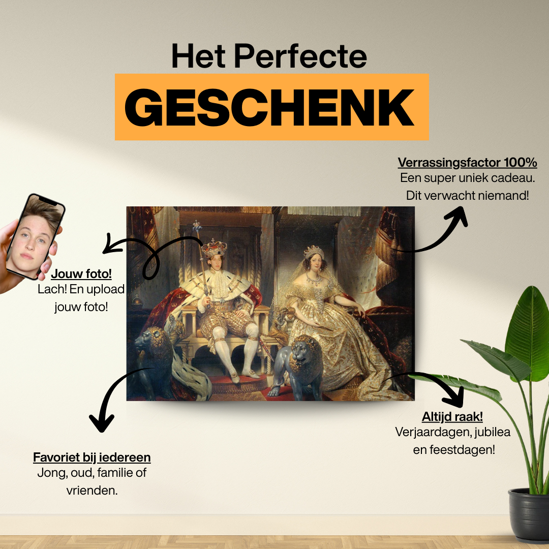 Christian VIII and Caroline Amalie - Custom Canvas