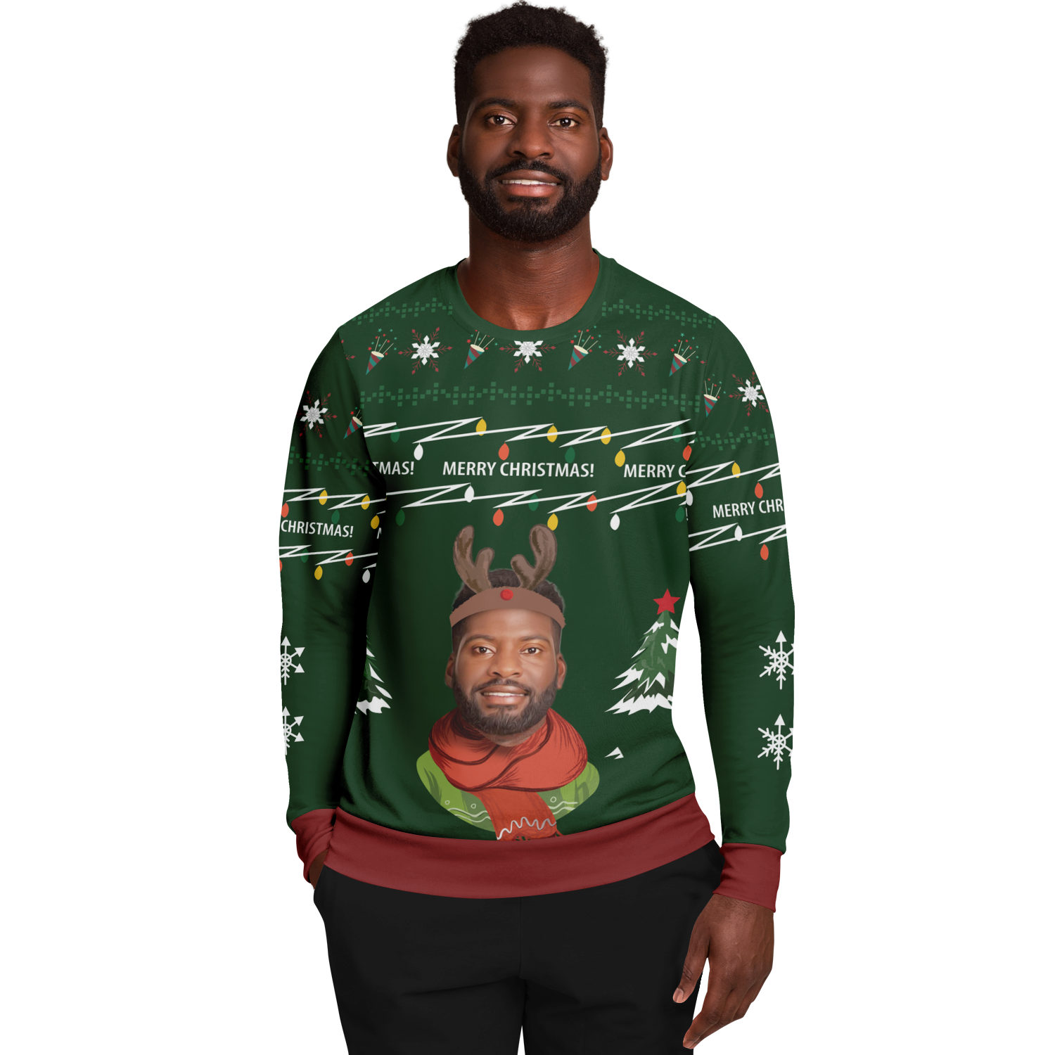 Ugly Christmas Sweater Rendier (Green Man)