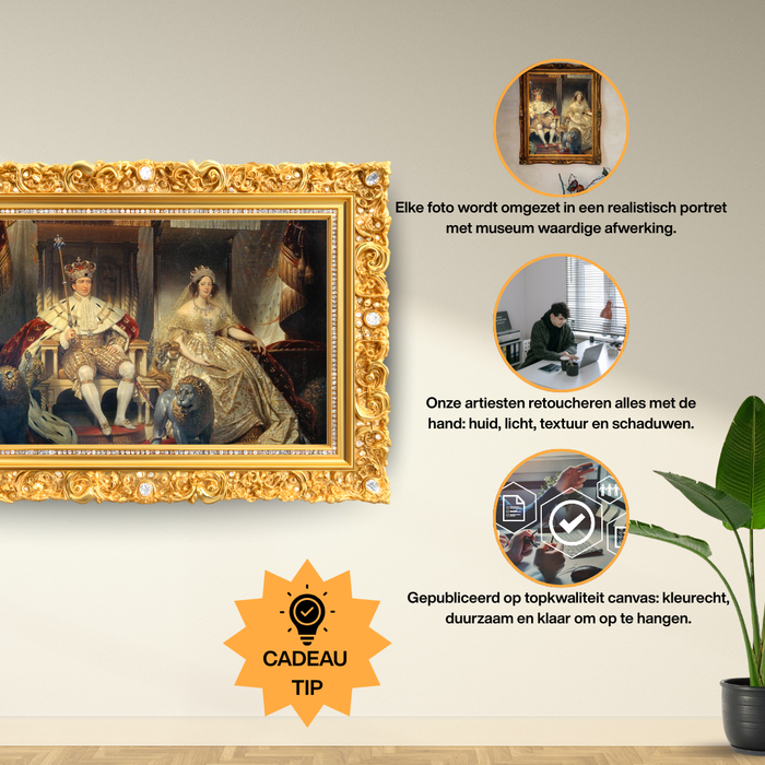 Christian VIII and Caroline Amalie - Custom Canvas