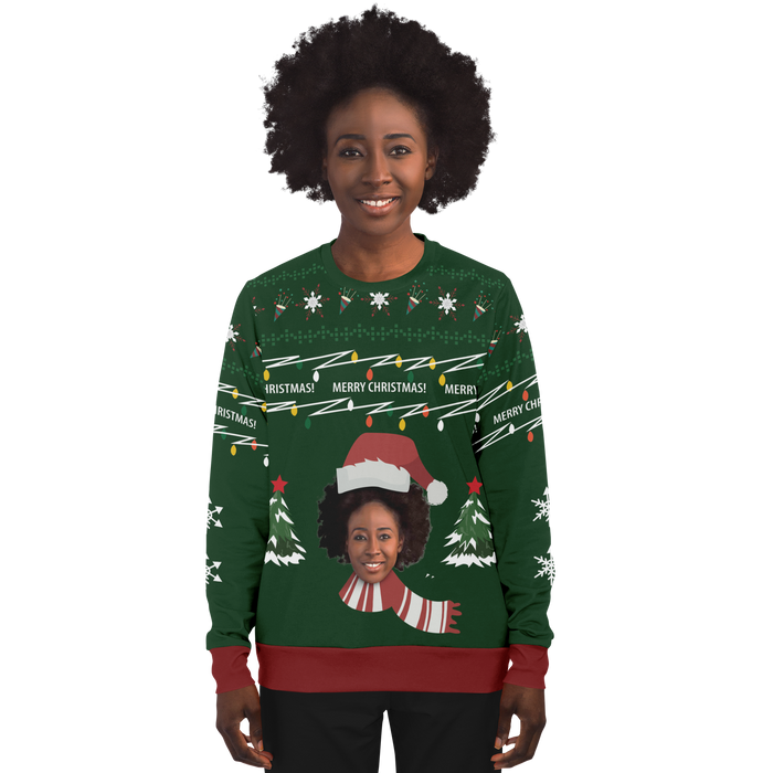 Ugly Christmas Sweater Santa (Green Woman)