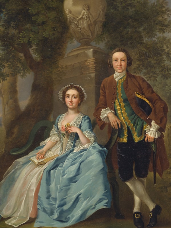 George and Margareth Rogers by Francis Hayman - Custom Deken