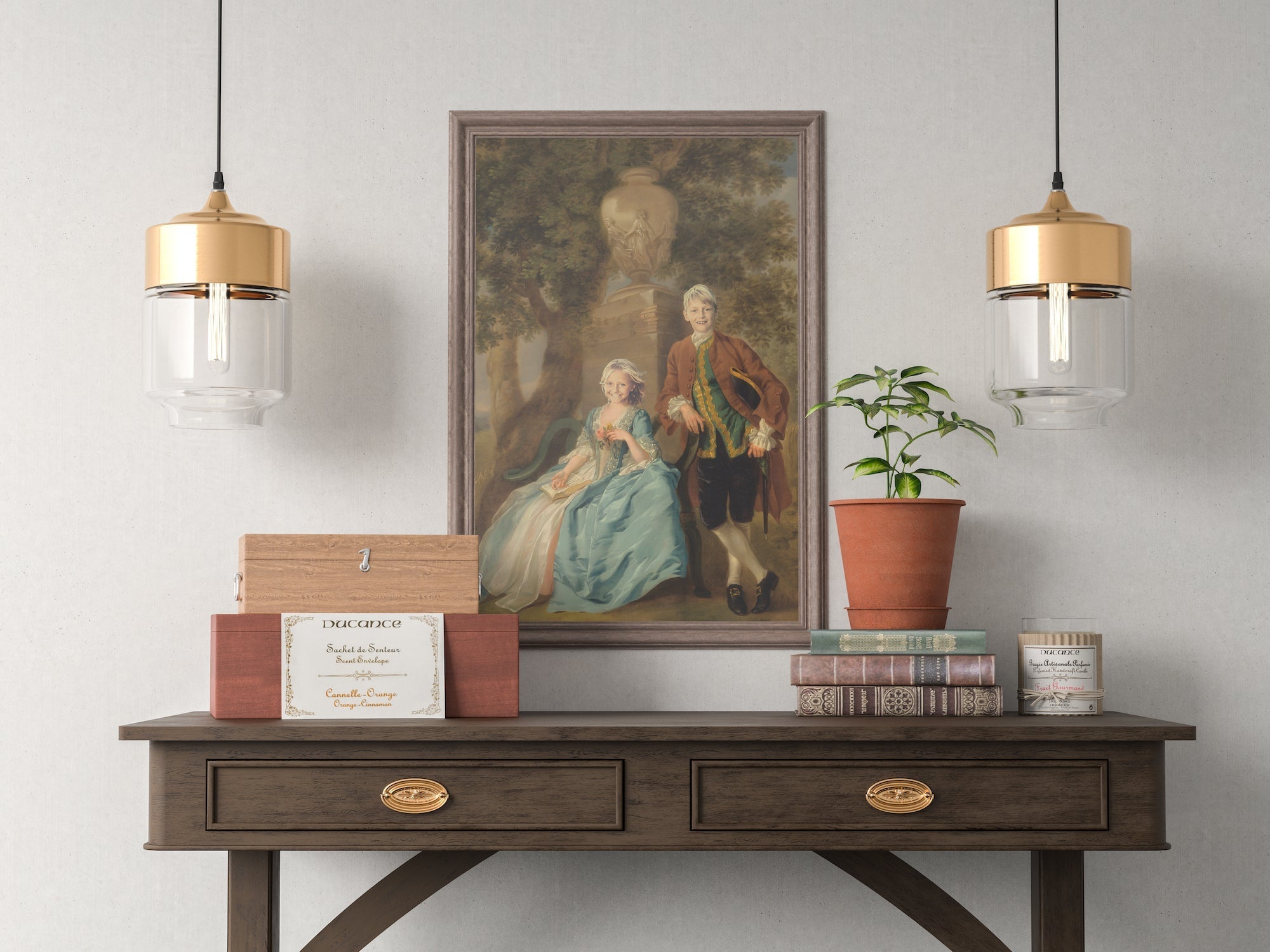 George and Margareth Rogers by Francis Hayman - Custom Poster